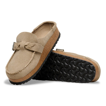 Buckley  Braided Suede Leather in Color Taupe | Birkenstock