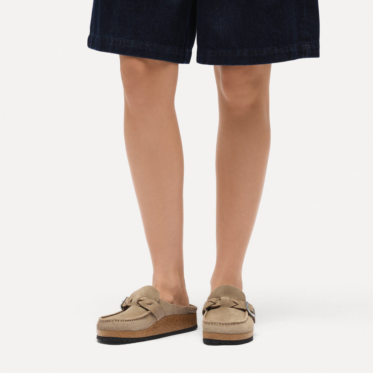 Buckley  Braided Suede Leather in Color Taupe | Birkenstock