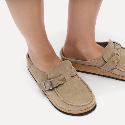 Buckley  Braided Suede Leather in Color Taupe | Birkenstock