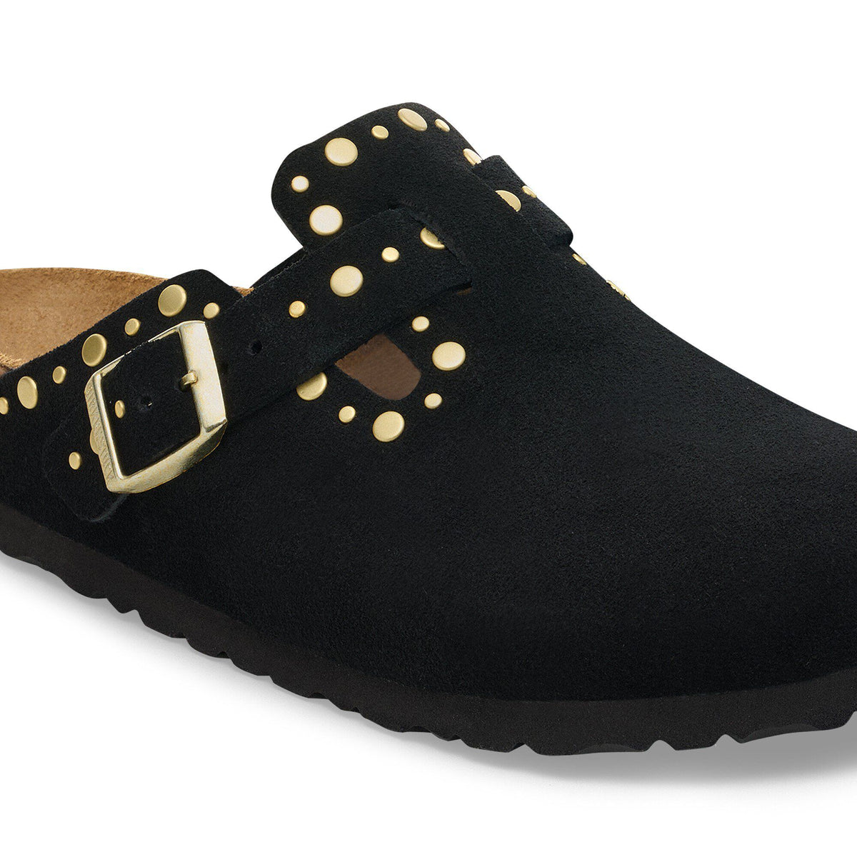 Boston Rivets Suede Leather in Color Black | Birkenstock