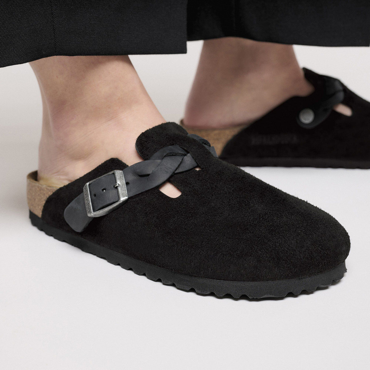 Boston Braided Suede Leather in Color Black | Birkenstock