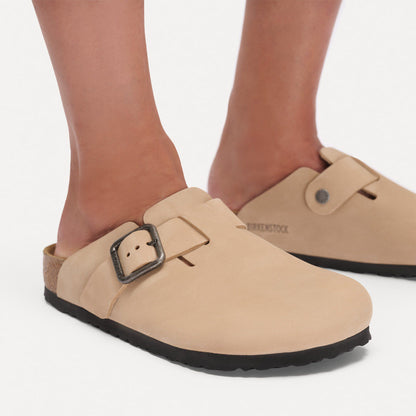 Boston Wire Buckle Nubuck Leather in Color Sandcastle | Birkenstock