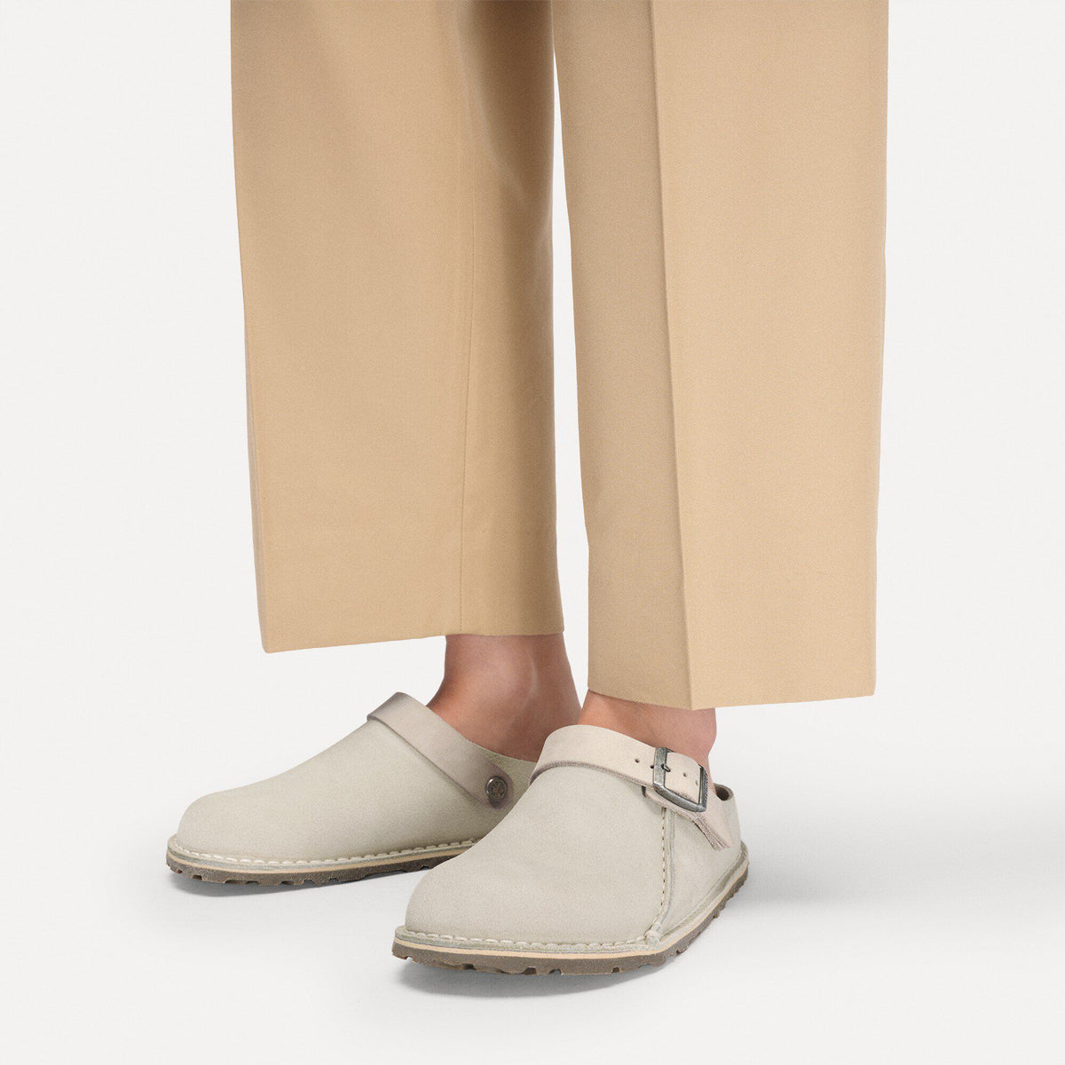 Lutry Premium Suede Suede Leather in Color Oyster | Birkenstock
