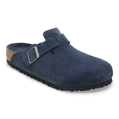 Boston Soft Footbed Suede Leather in Color New Navy Tonal | Birkenstock