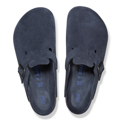 Boston Soft Footbed Suede Leather in Color New Navy Tonal | Birkenstock