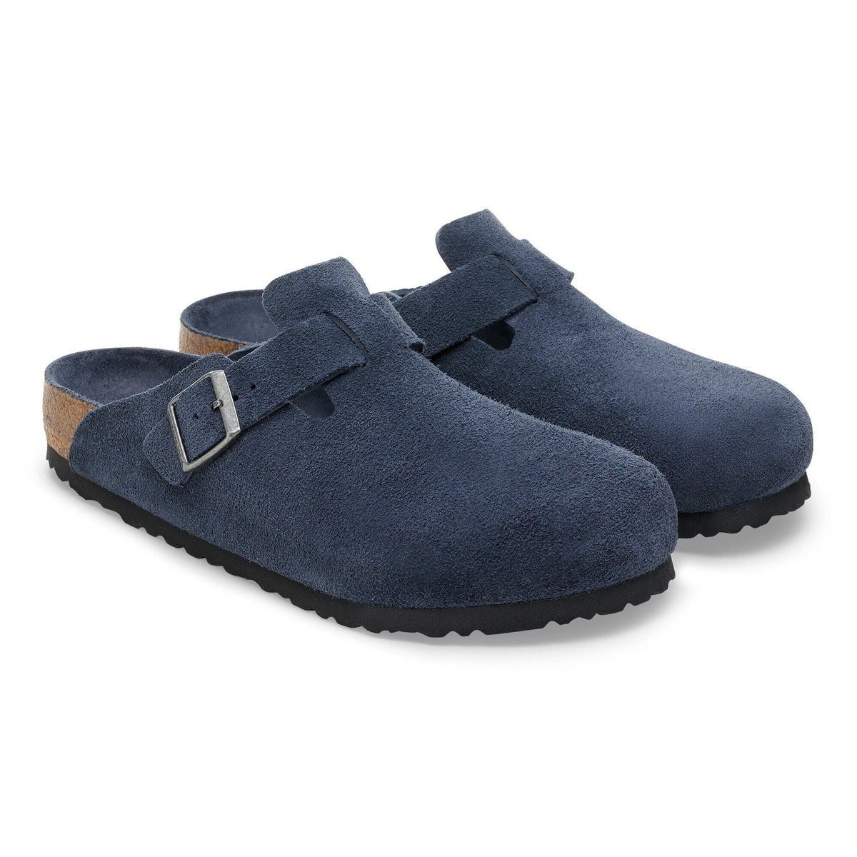 Boston Soft Footbed Suede Leather in Color New Navy Tonal | Birkenstock