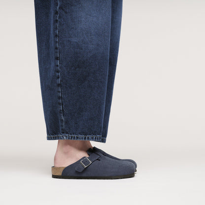 Boston Soft Footbed Suede Leather in Color New Navy Tonal | Birkenstock