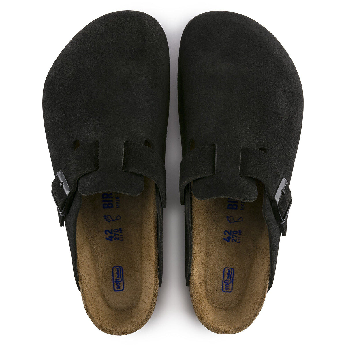 Boston Soft Footbed Suede Leather in Color Black | Birkenstock