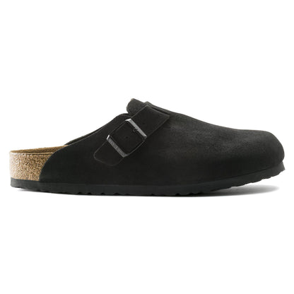 Boston Soft Footbed Suede Leather in Color Black | Birkenstock