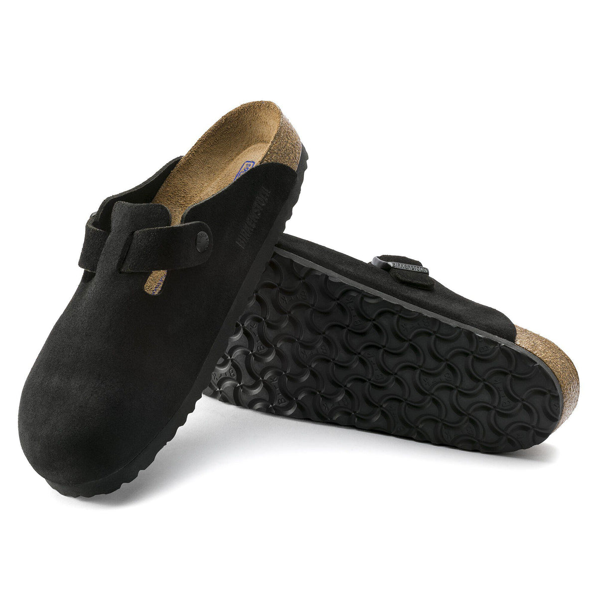 Boston Soft Footbed Suede Leather in Color Black | Birkenstock