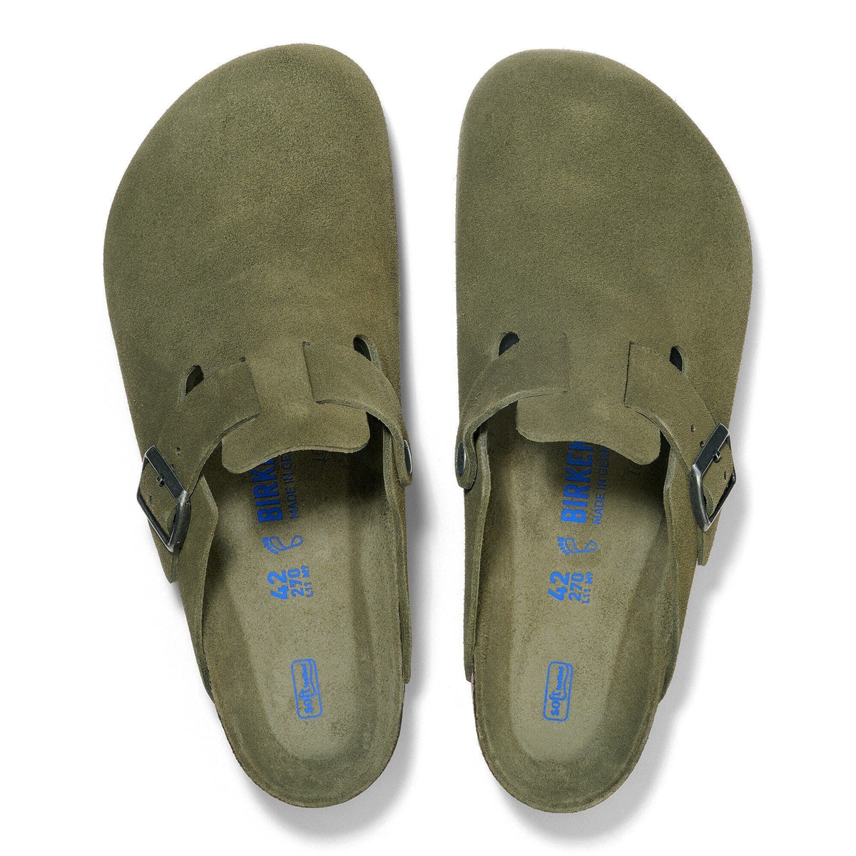Boston Soft Footbed Suede Leather in Color Thyme Tonal | Birkenstock