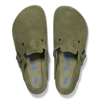 Boston Soft Footbed Suede Leather in Color Thyme Tonal | Birkenstock