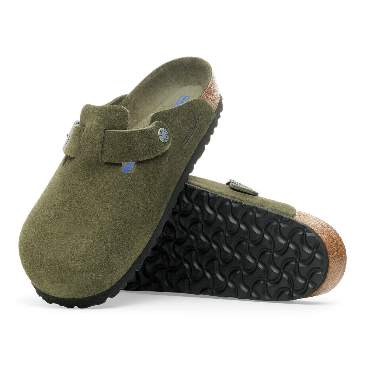 Boston Soft Footbed Suede Leather in Color Thyme Tonal | Birkenstock