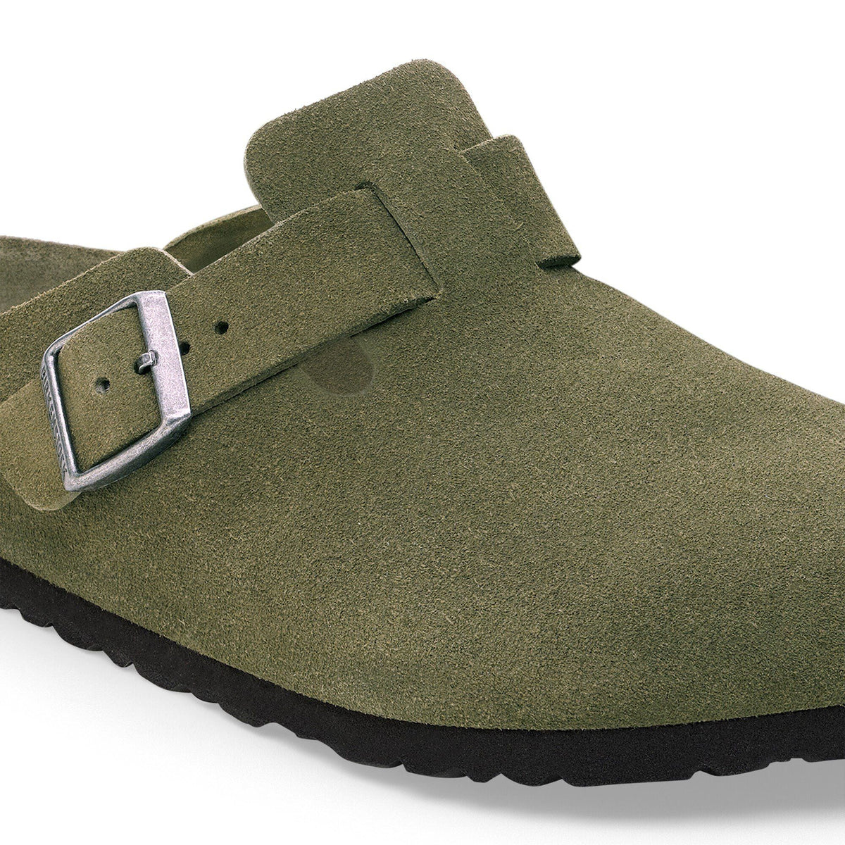 Boston Soft Footbed Suede Leather in Color Thyme Tonal | Birkenstock