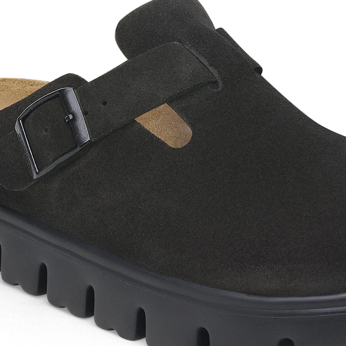 Boston Chunky Suede Leather in Color Black/Black | Birkenstock
