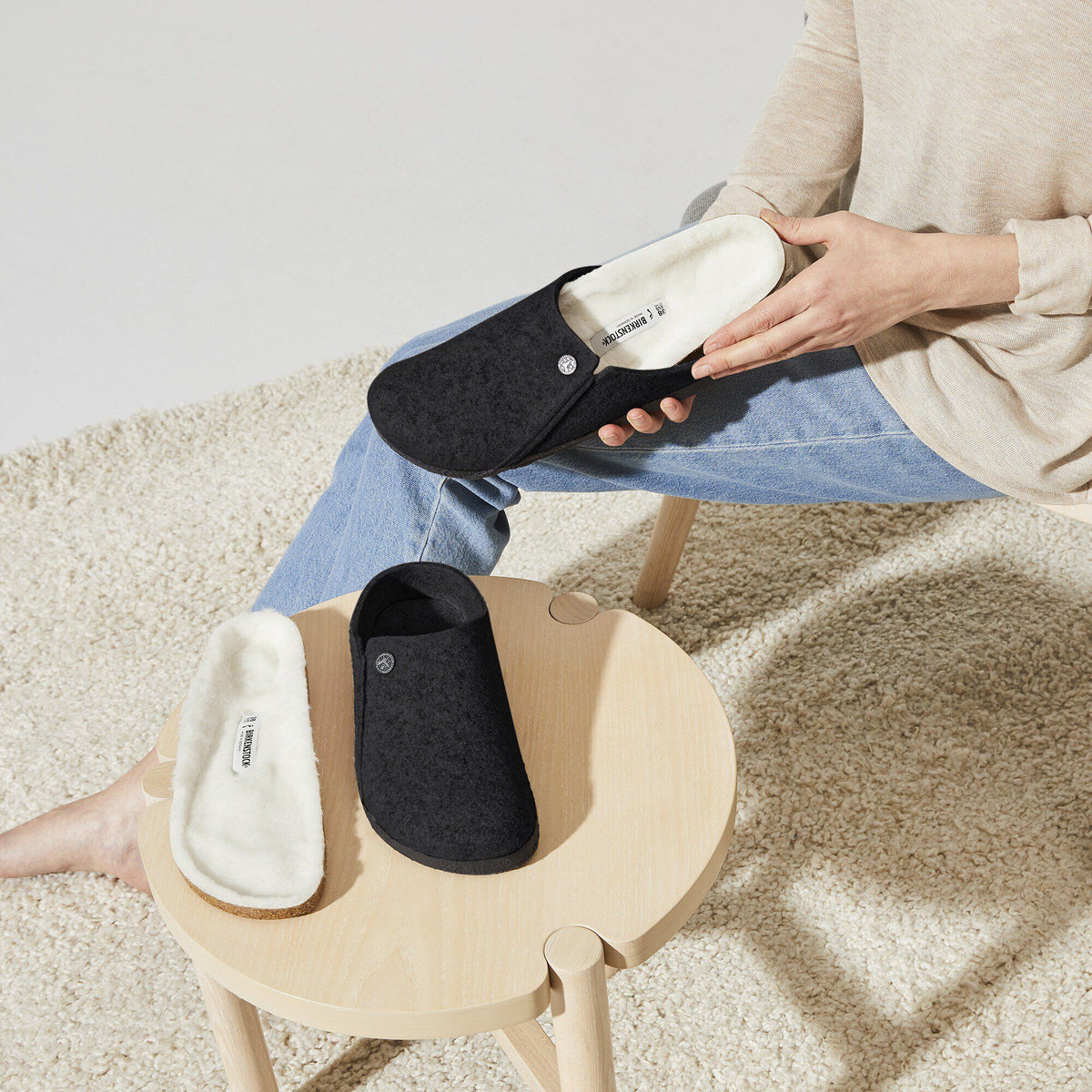 Zermatt Shearling Felt in Color Anthracite | Birkenstock