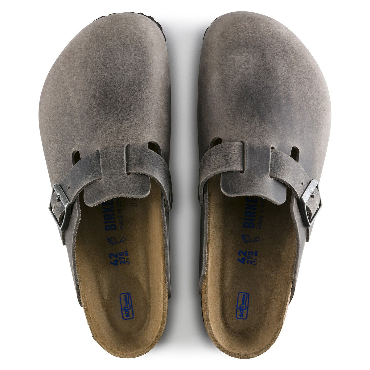 Boston Soft Footbed Oiled Leather in Color Iron | Birkenstock