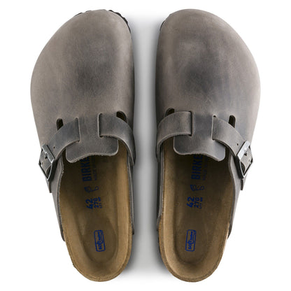 Boston Soft Footbed Oiled Leather in Color Iron | Birkenstock