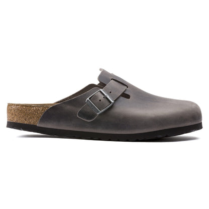 Boston Soft Footbed Oiled Leather in Color Iron | Birkenstock