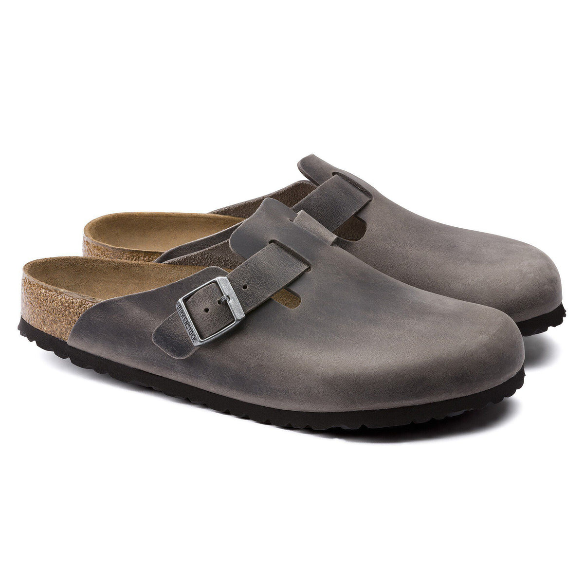 Boston Soft Footbed Oiled Leather in Color Iron | Birkenstock