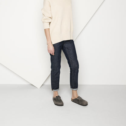 Boston Soft Footbed Oiled Leather in Color Iron | Birkenstock
