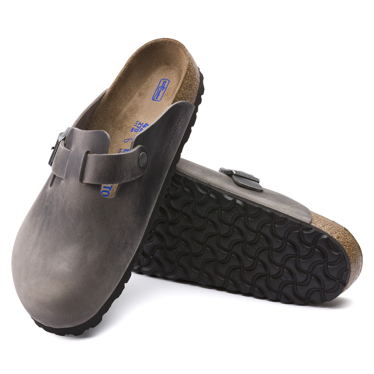 Boston Soft Footbed Oiled Leather in Color Iron | Birkenstock