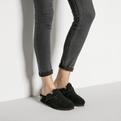 Boston Shearling Suede Leather in Color Black | Birkenstock