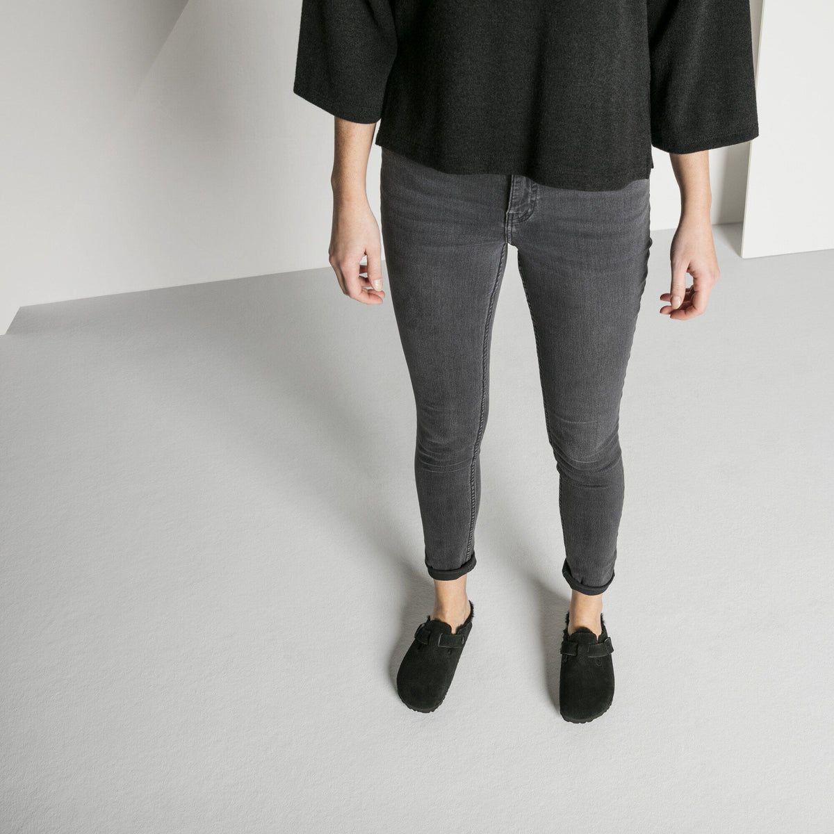 Boston Shearling Suede Leather in Color Black | Birkenstock