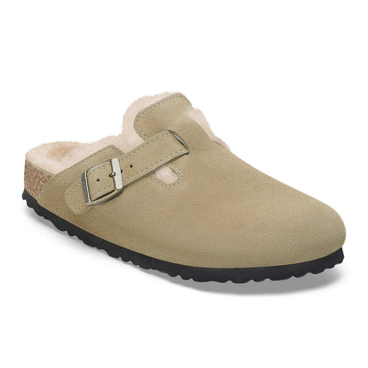 Boston Shearling Suede Leather in Color Taupe | Birkenstock