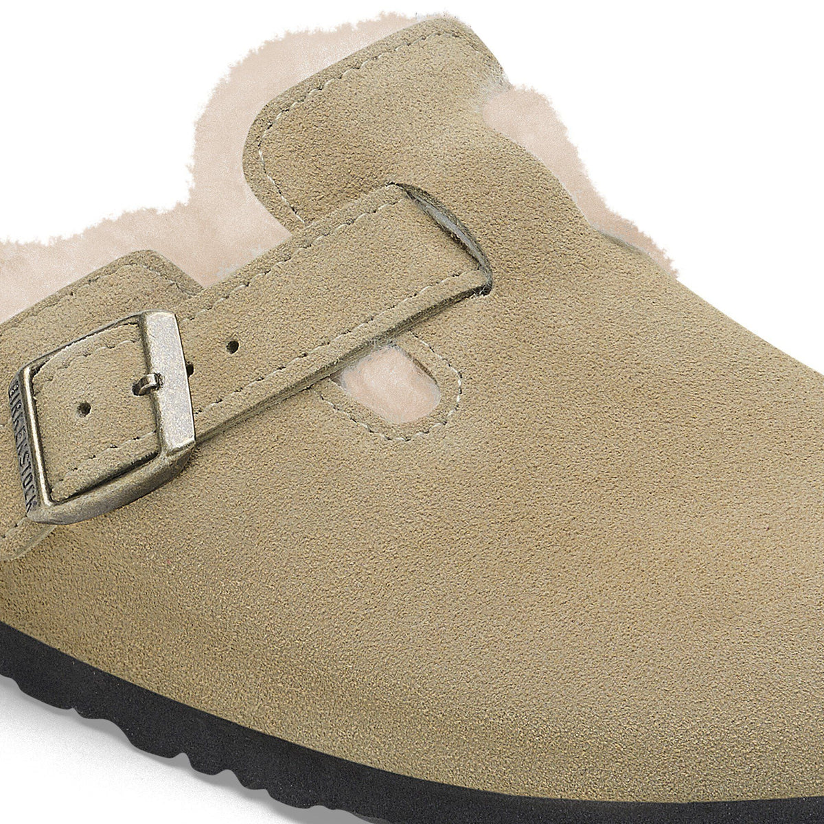 Boston Shearling Suede Leather in Color Taupe | Birkenstock