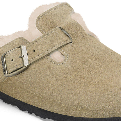 Boston Shearling Suede Leather in Color Taupe | Birkenstock