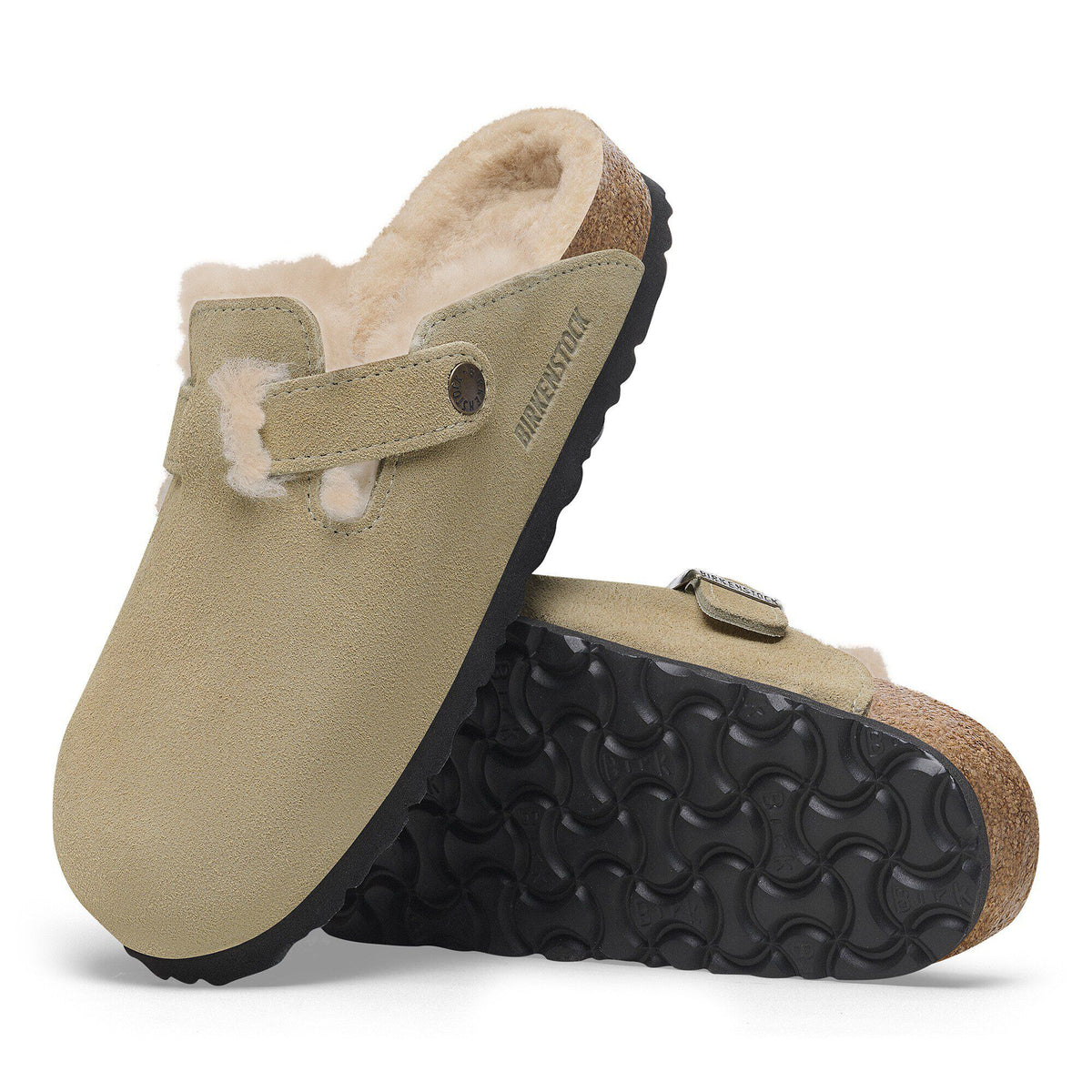 Boston Shearling Suede Leather in Color Taupe | Birkenstock