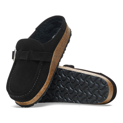Buckley Shearling Suede Leather in Color Black | Birkenstock