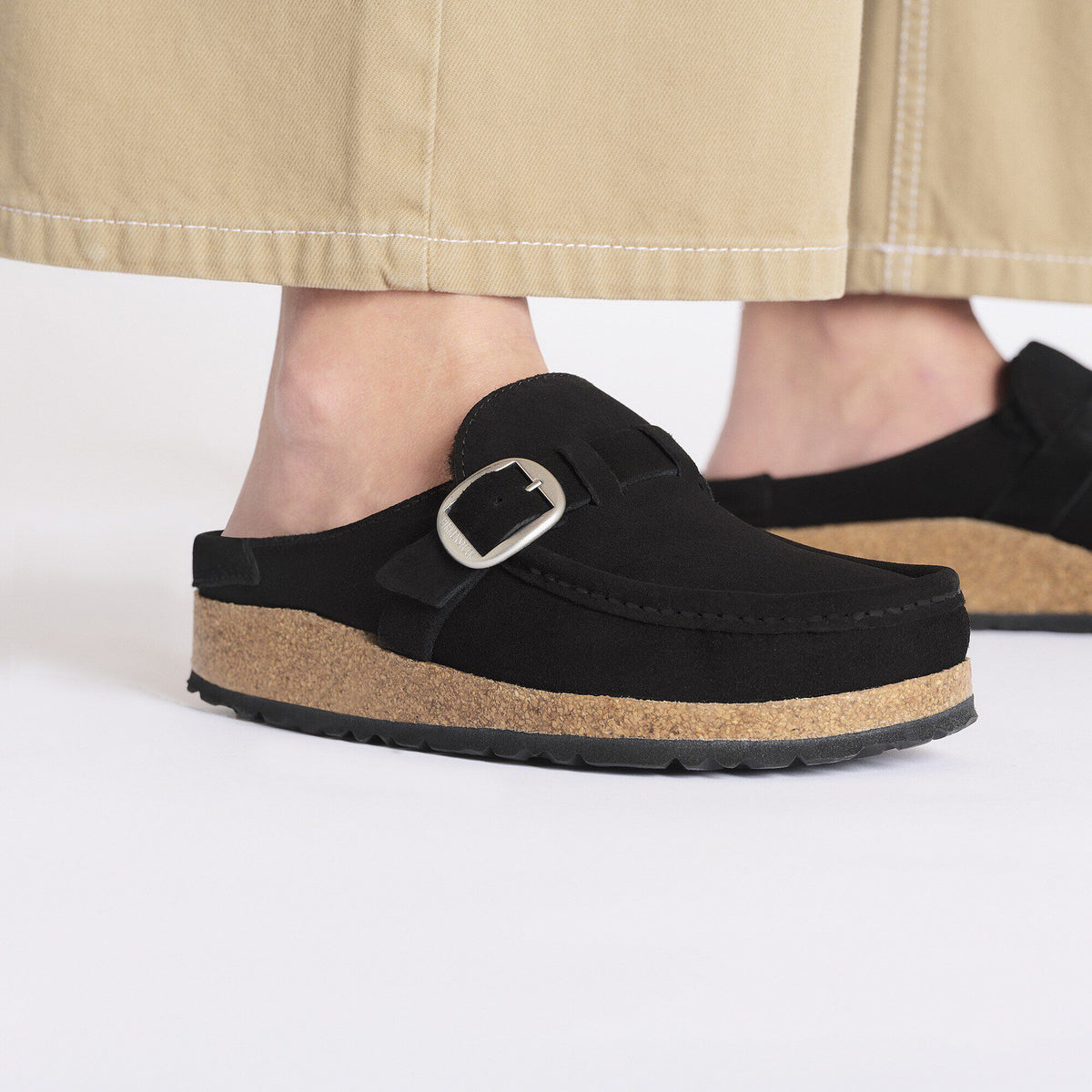 Buckley Shearling Suede Leather in Color Black | Birkenstock