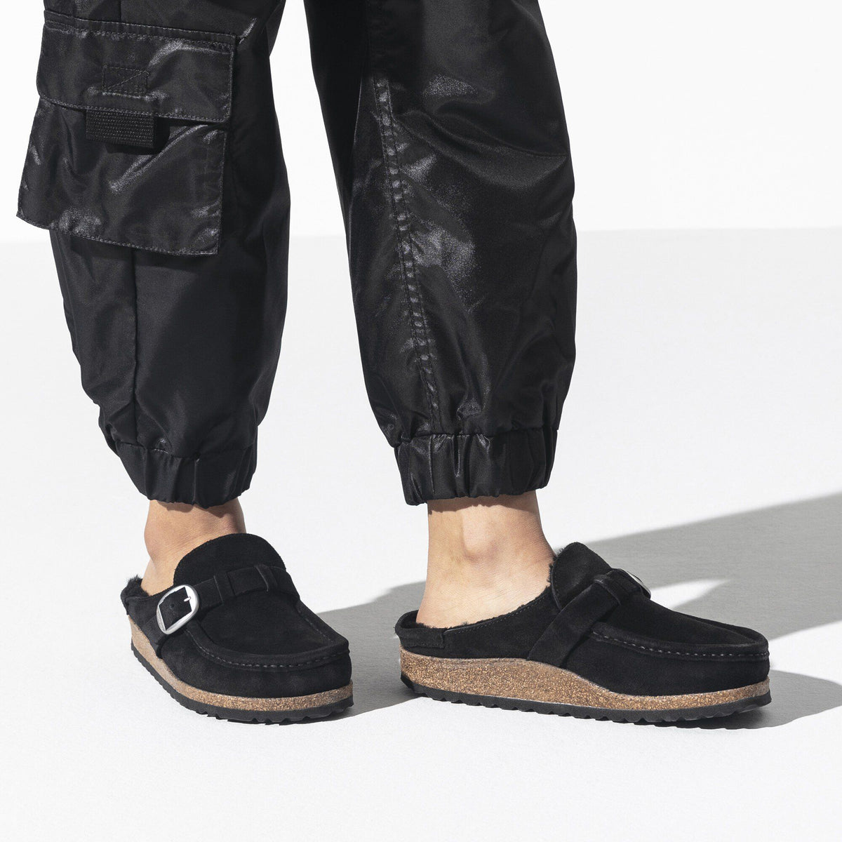 Buckley Shearling Suede Leather in Color Black | Birkenstock