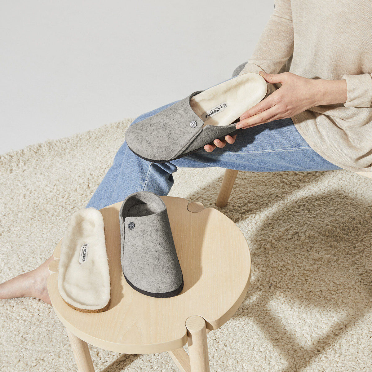 Zermatt Shearling Felt in Color Light Gray | Birkenstock