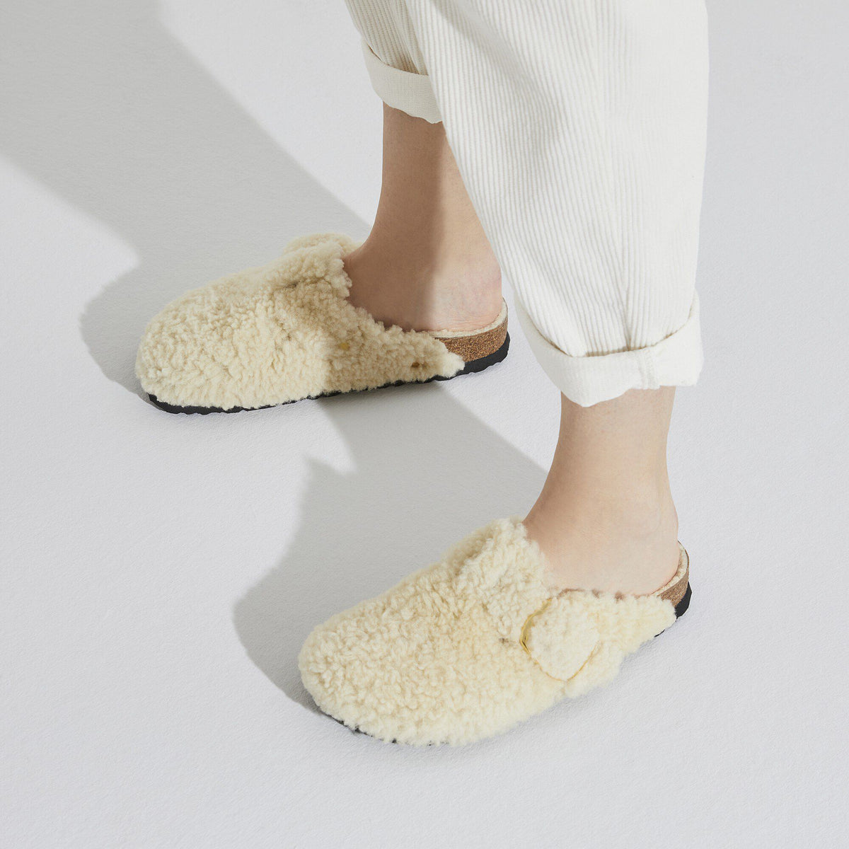 Boston Big Buckle Shearling in Color Teddy Eggshell | Birkenstock