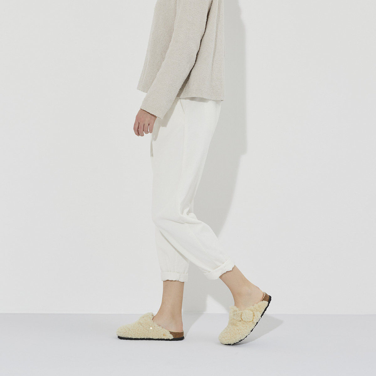 Boston Big Buckle Shearling in Color Teddy Eggshell | Birkenstock