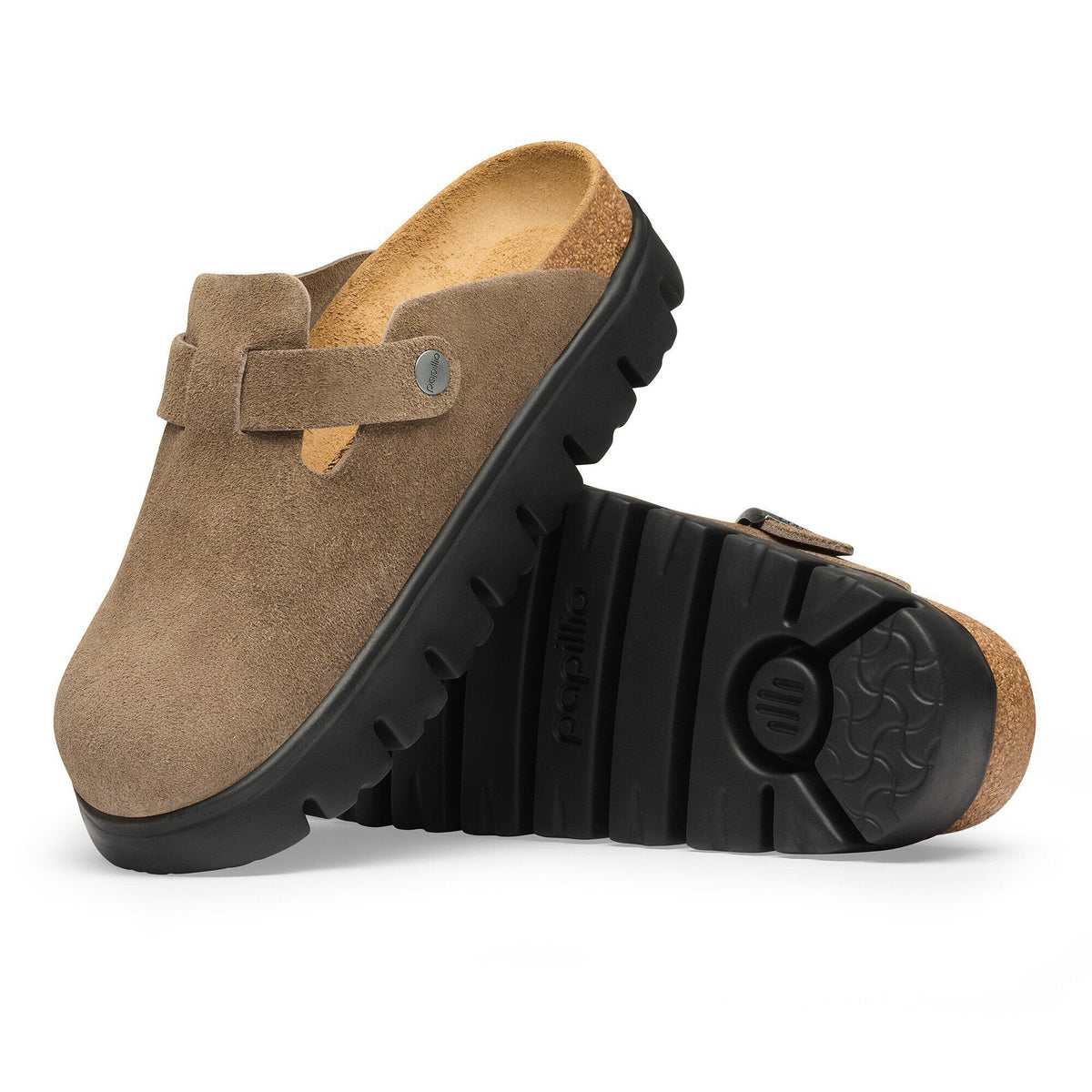 Boston Chunky Suede Leather in Color Gray Taupe | Birkenstock