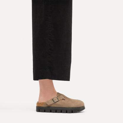 Boston Chunky Suede Leather in Color Gray Taupe | Birkenstock