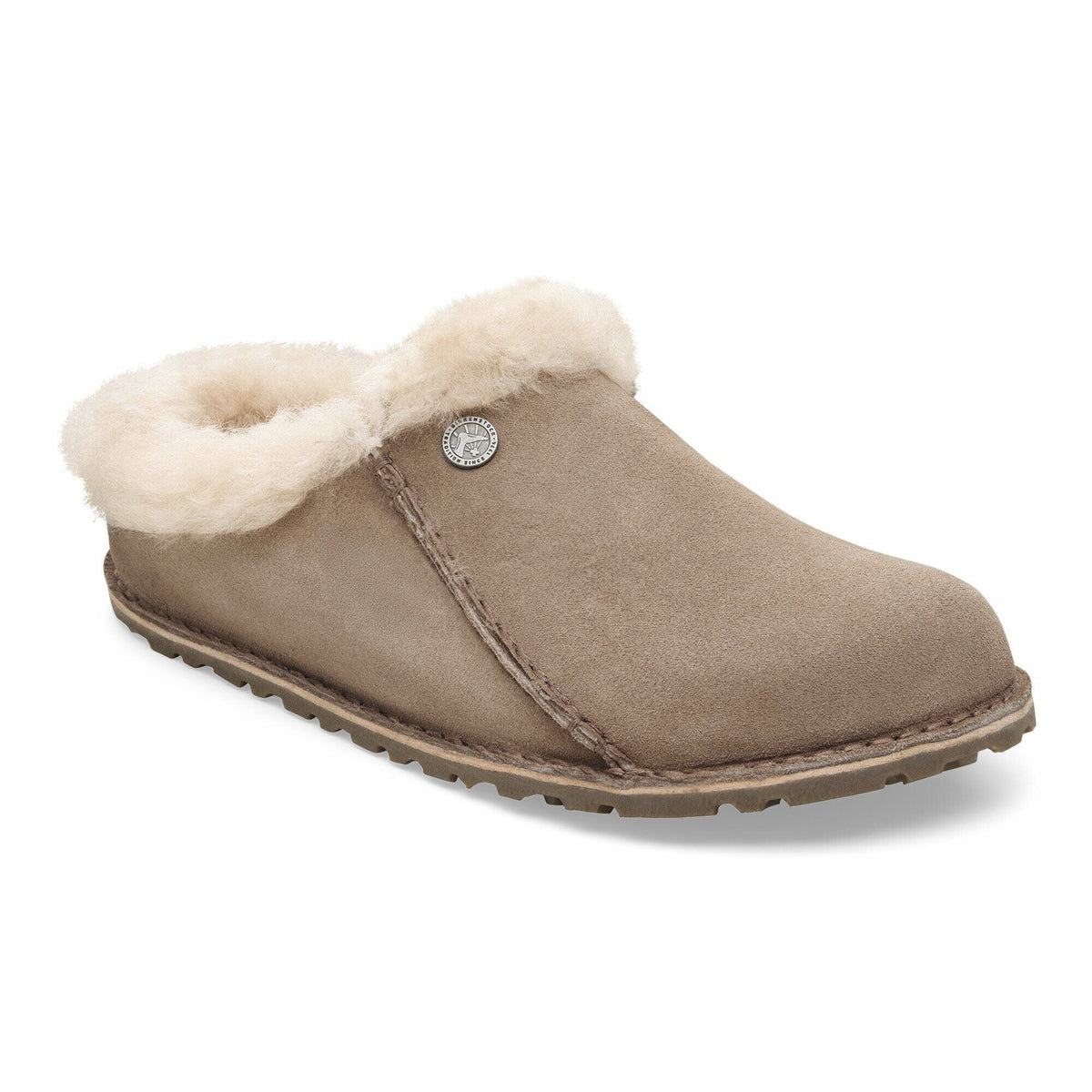 Zermatt Premium Shearling Suede Leather in Color Taupe | Birkenstock