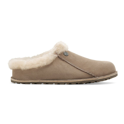 Zermatt Premium Shearling Suede Leather in Color Taupe | Birkenstock