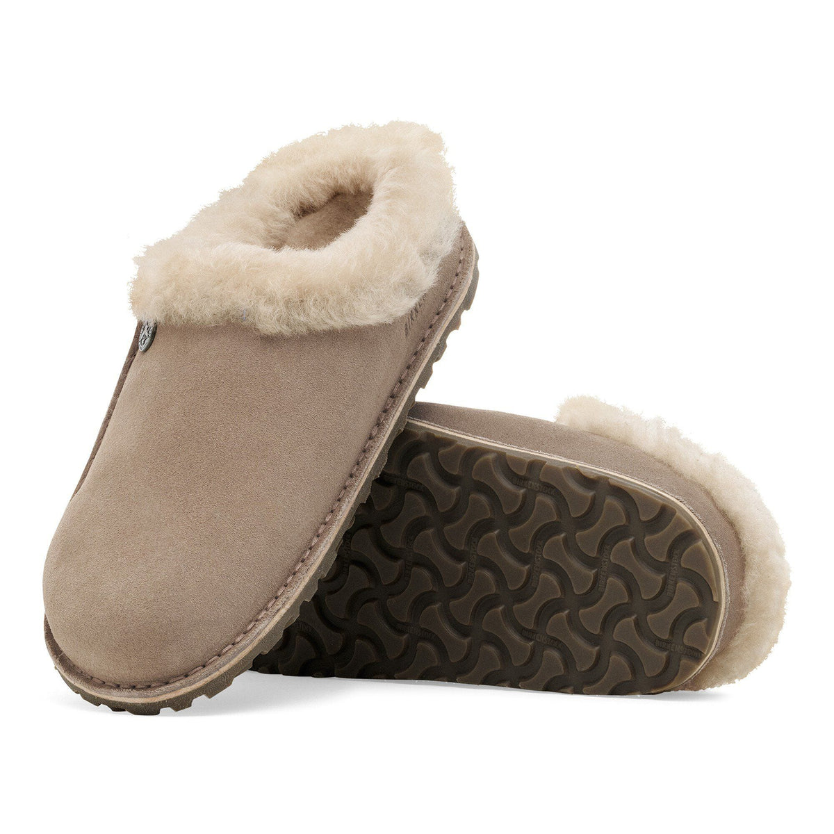 Zermatt Premium Shearling Suede Leather in Color Taupe | Birkenstock