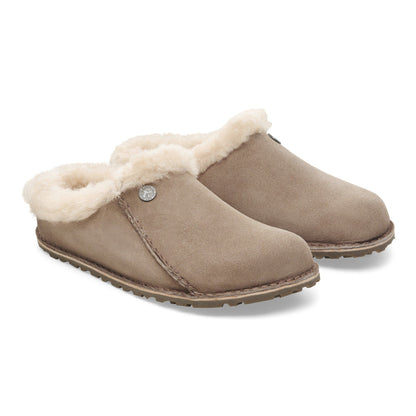 Zermatt Premium Shearling Suede Leather in Color Taupe | Birkenstock