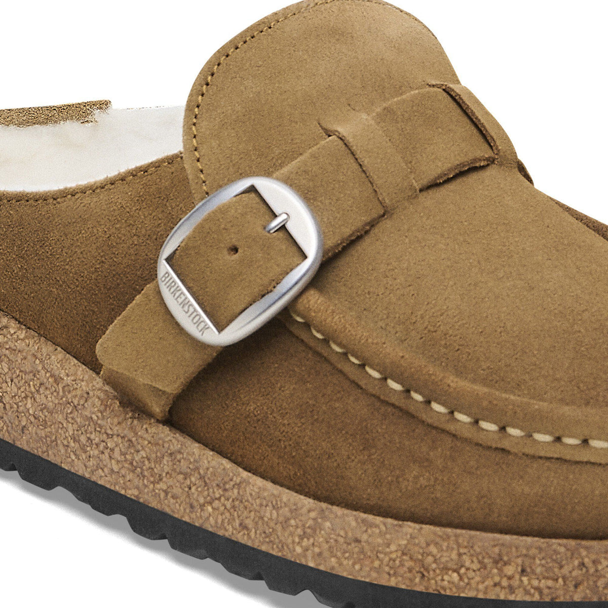 Buckley Shearling Suede Leather in Color Dark Tea | Birkenstock