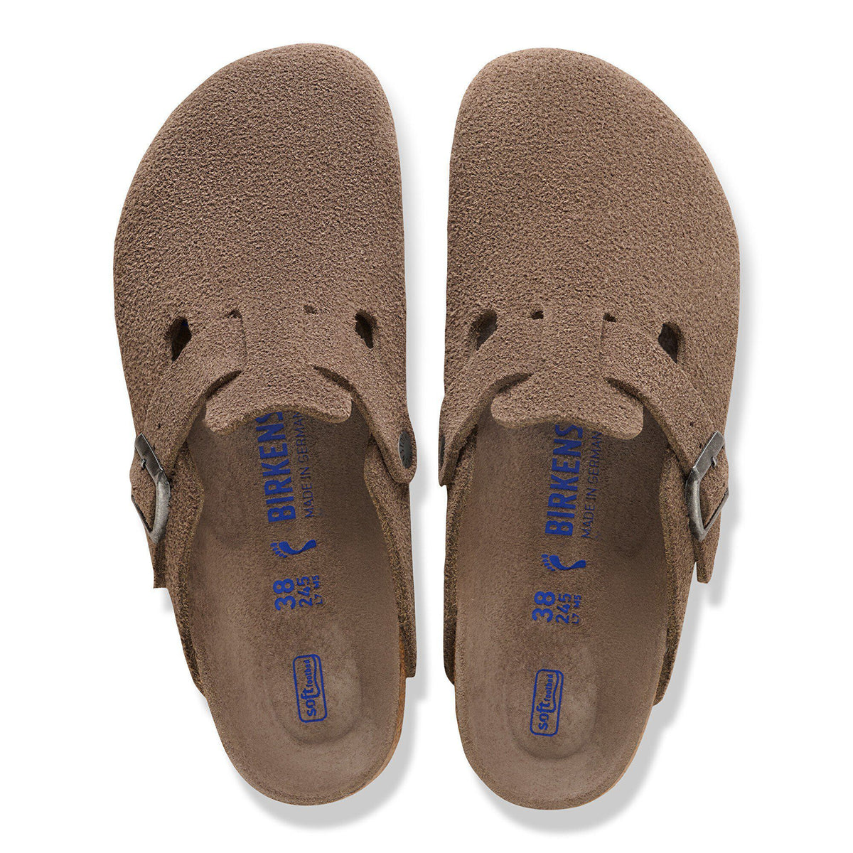 Boston Soft Footbed Suede Leather in Color Concrete Gray | Birkenstock