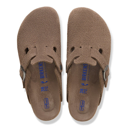 Boston Soft Footbed Suede Leather in Color Concrete Gray | Birkenstock