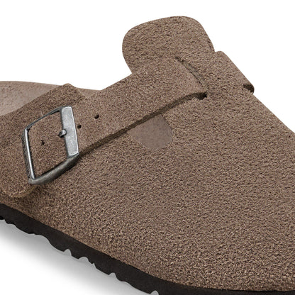 Boston Soft Footbed Suede Leather in Color Concrete Gray | Birkenstock