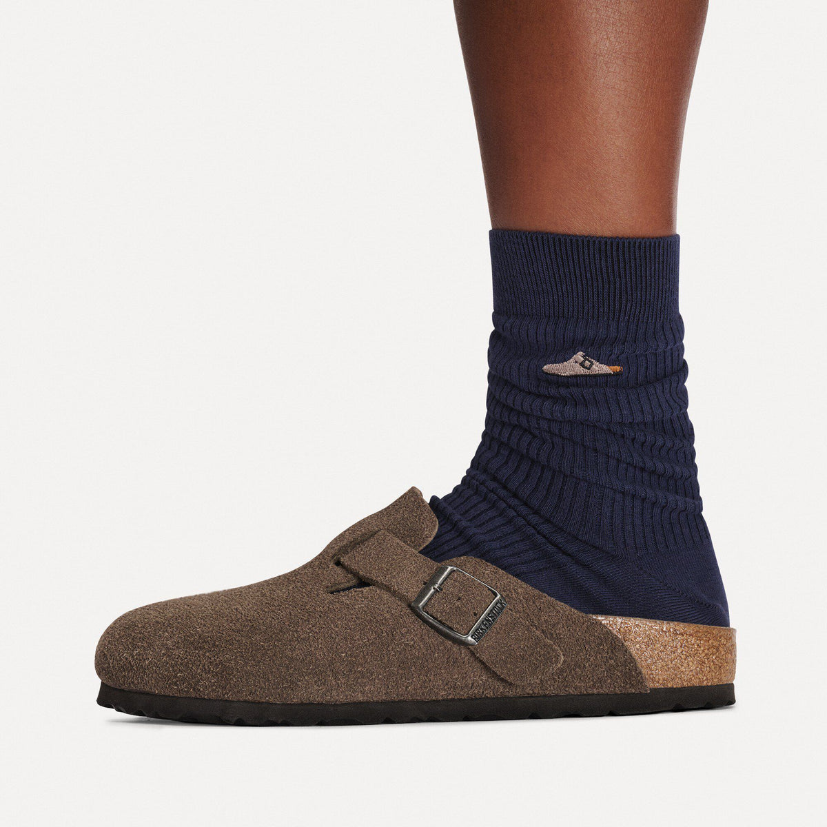 Boston Soft Footbed Suede Leather in Color Concrete Gray | Birkenstock