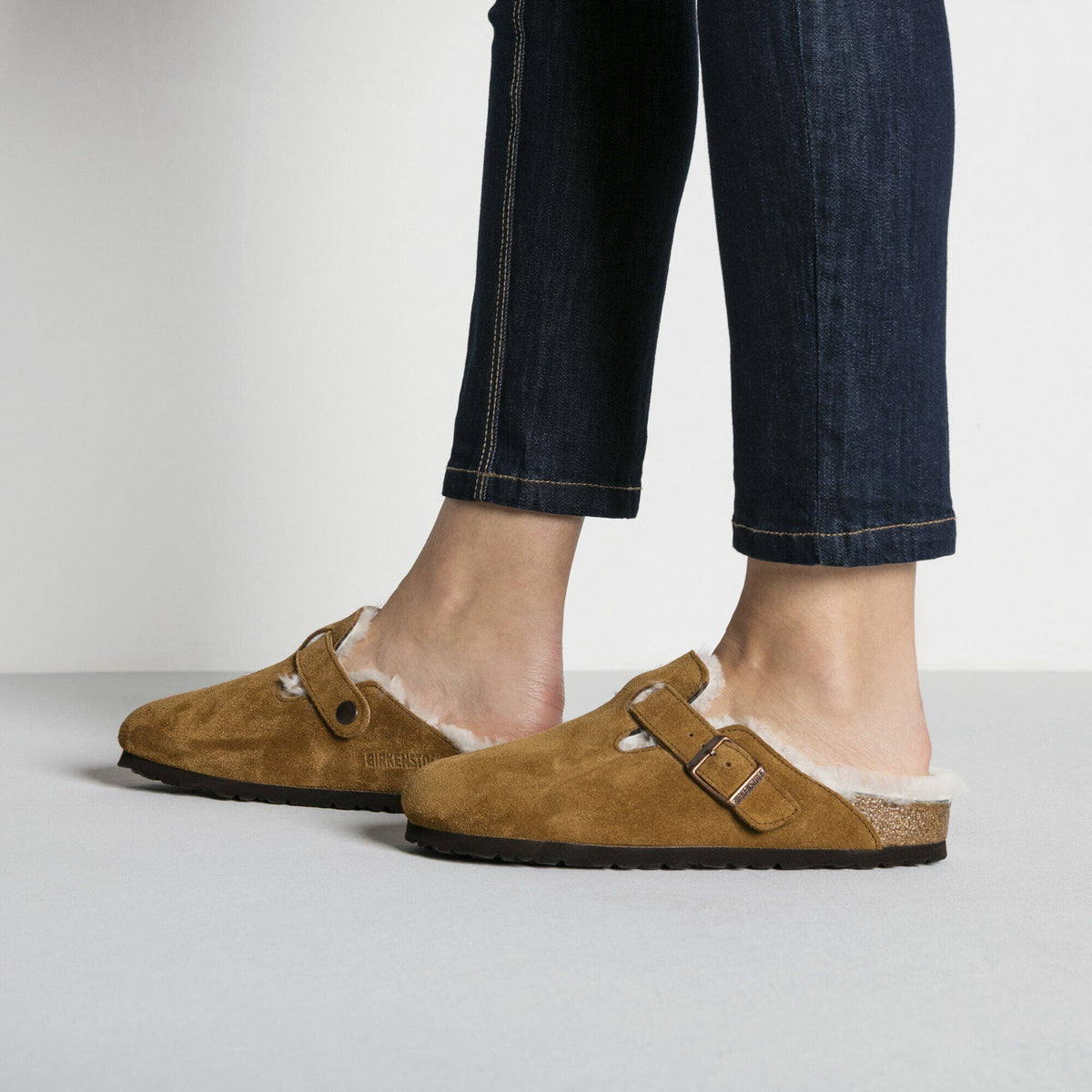 Boston Shearling Suede Leather in Color Mink | Birkenstock
